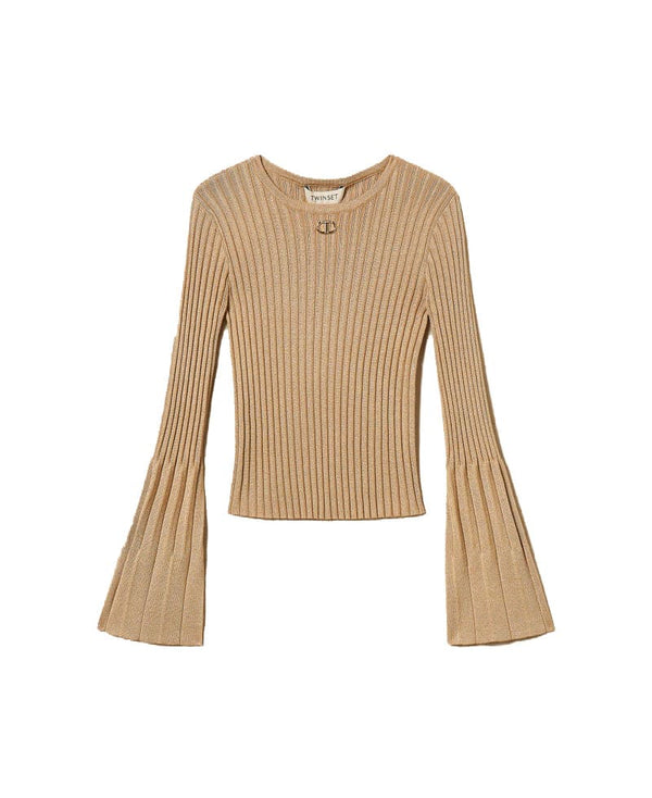 Maglia bambina Twinset oro in misto viscosa
