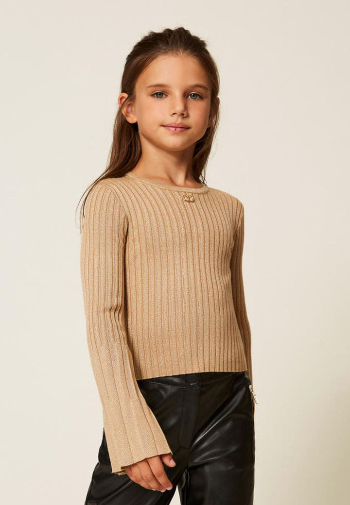 Maglia bambina Twinset oro in misto viscosa