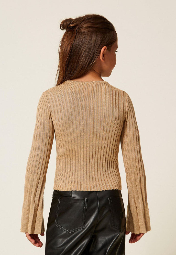 Maglia bambina Twinset oro in misto viscosa