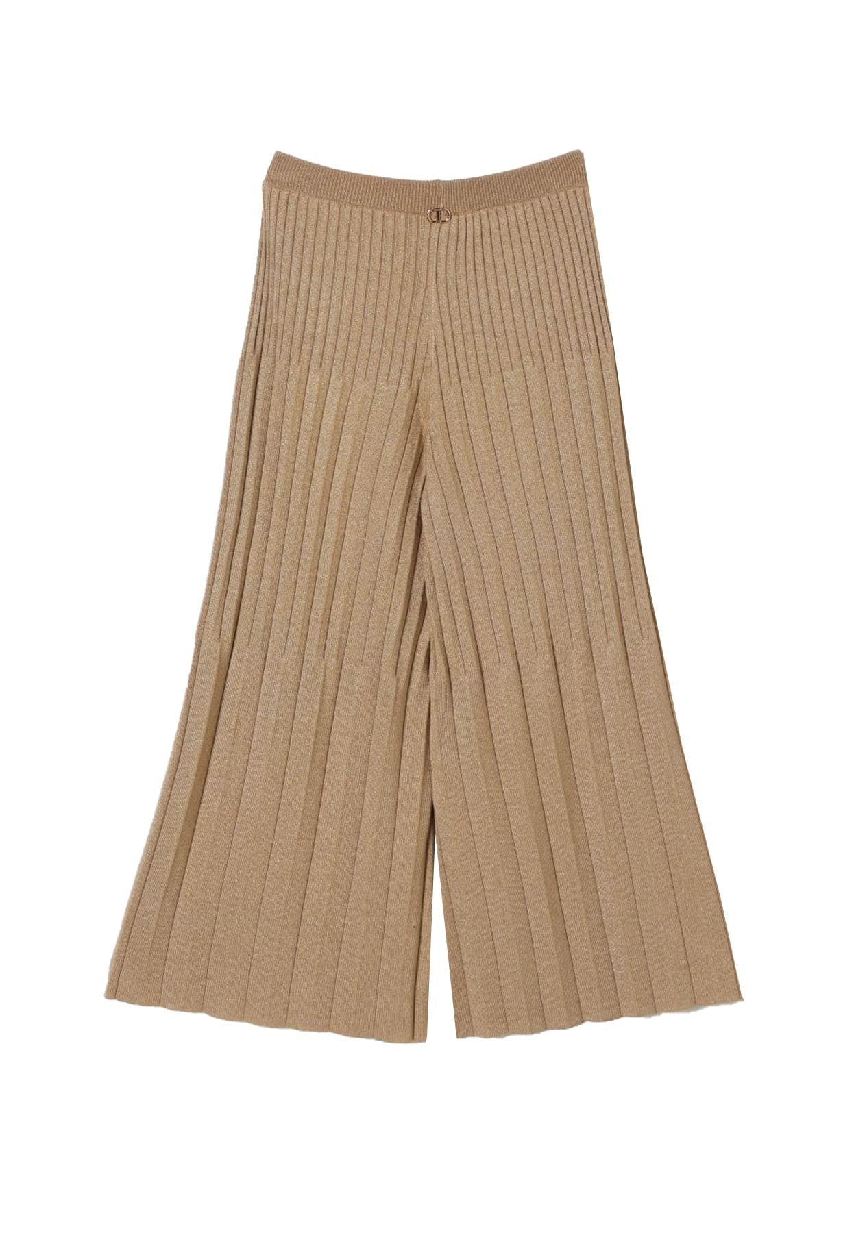Pantalone plisse' bambina Twinset oro in maglia