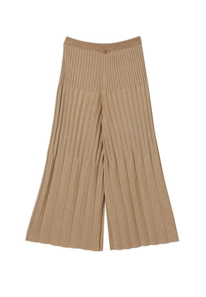 Pantalone plisse' bambina Twinset oro in maglia