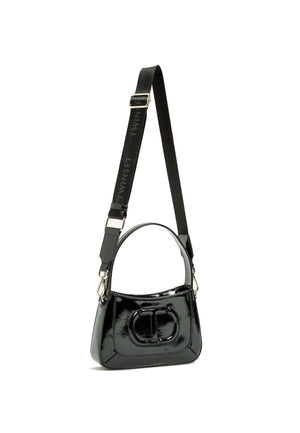 Borsa bambina Twinset nera effetto vernice