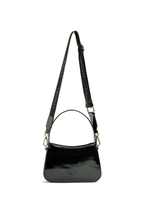 Borsa bambina Twinset nera effetto vernice