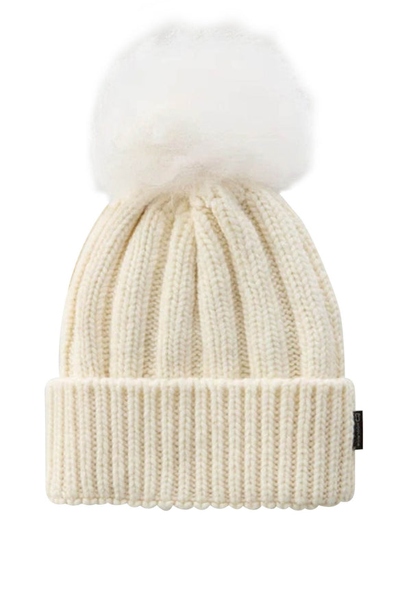Cappello bambina Woolrich kids bianco in lana