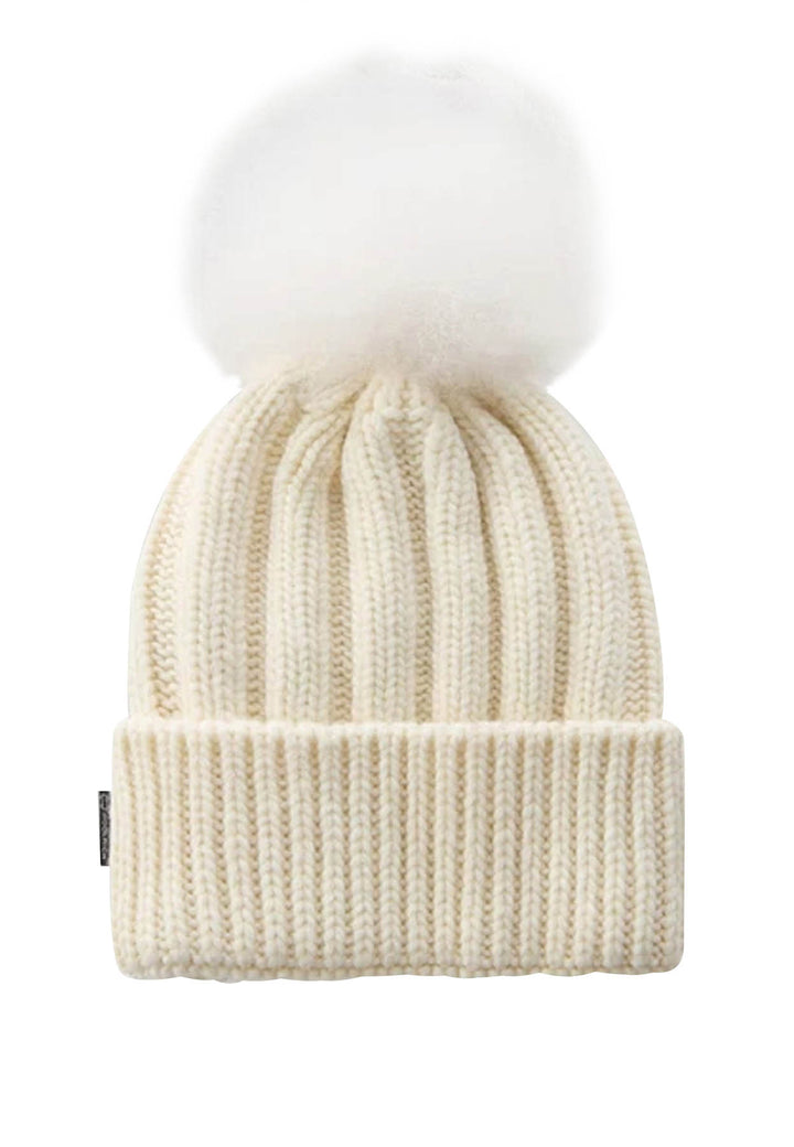 Cappello bambina Woolrich kids bianco in lana