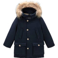 Giubbino bambino Woolrich kids Arctic Detachable Fur Parka blu in tessuto Ramar