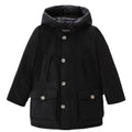 Giubbino bambino Woolrich kids Arctic Parka nero in tessuto Ramar