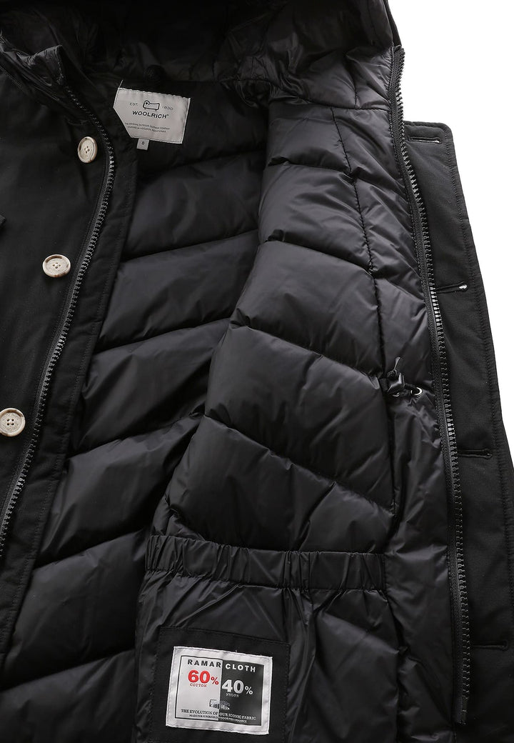 Giubbino bambino Woolrich kids Arctic Parka nero in tessuto Ramar
