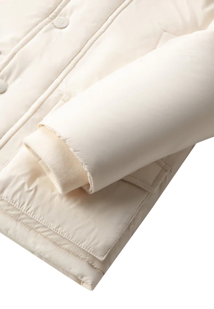 Giubbino neonato Woolrich kids My First Parka milky cream in tessuto idrorepellente