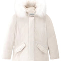 Giubbino bambina Woolrich kids Luxury Arctic Cashmere Parka milky cream in tessuto idrorepellente
