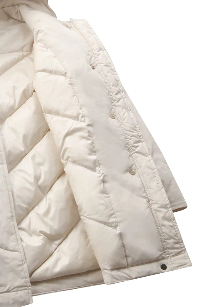 Giubbino bambina Woolrich kids Luxury Arctic Cashmere Parka milky cream in tessuto idrorepellente