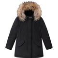 Giubbino bambina Woolrich kids Luxury Arctic Raccoon Parka nero in tessuto Urban Touch | ViaMonte Shop