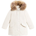 Giubbino bambina Woolrich kids Luxury Arctic Raccoon Parka panna in tessuto Urban Touch