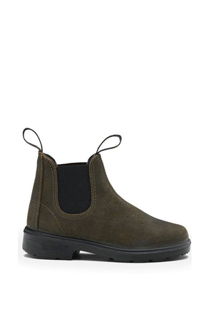 Tronchetto bambino Blundstone dark olive in pelle
