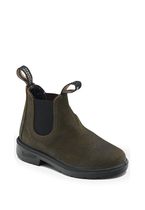 Tronchetto bambino Blundstone dark olive in pelle