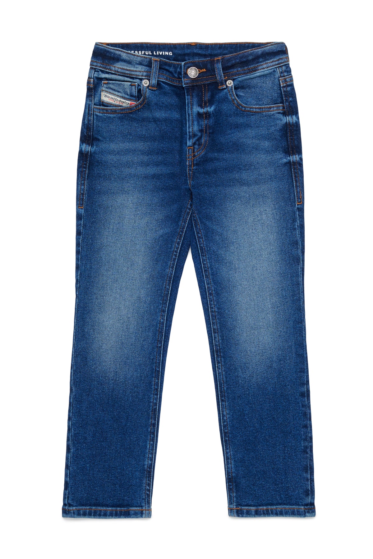 Jeans bambina Diesel blu in denim di cotone