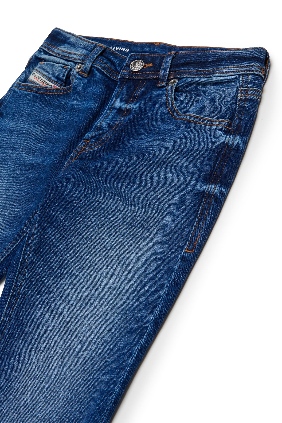 Jeans bambina Diesel blu in denim di cotone