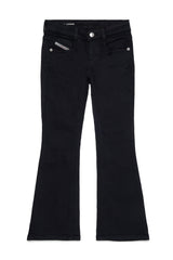 Jeans bootcut d-Arry bambina Diesel nero in denim