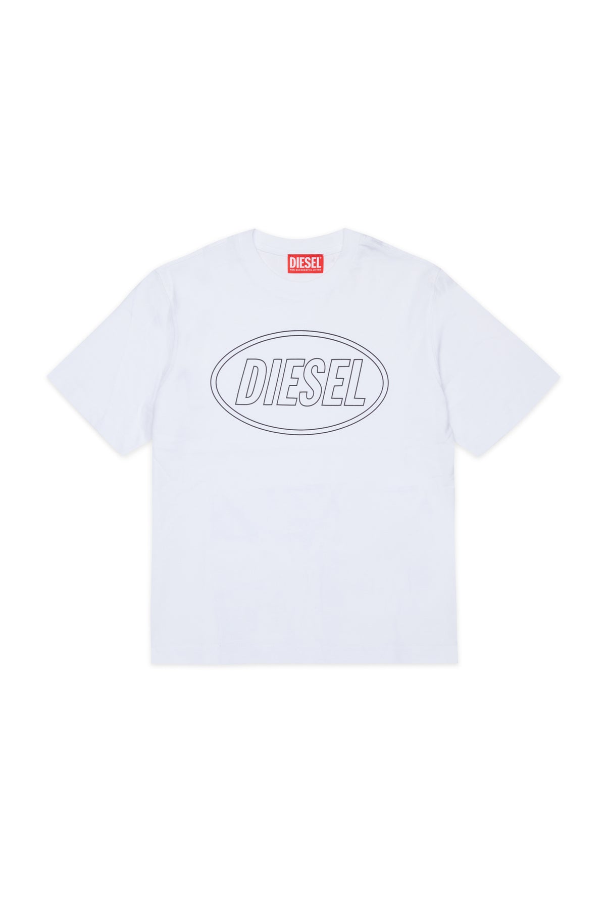 T-shirt bambino Diesel bianca in cotone | ViaMonte Shop