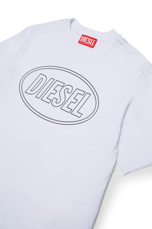 T-shirt bambino Diesel bianca in cotone | ViaMonte Shop