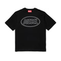 T-shirt bambino Diesel nera in cotone