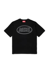 T-shirt bambino Diesel nera in cotone