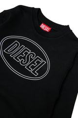 Felpa bambino Diesel nera in cotone