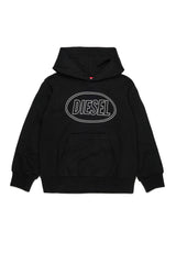 Felpa bambino Diesel nera in cotone