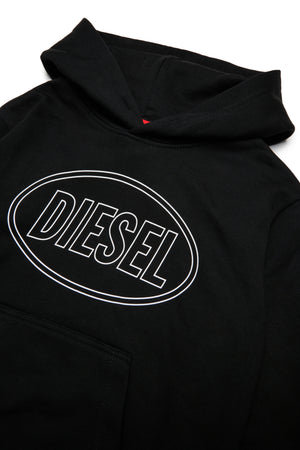 Felpa bambino Diesel nera in cotone