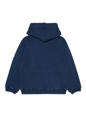 Felpa bambino Diesel blu scuro in cotone