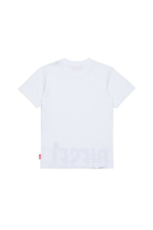 T-shirt bambino Diesel bianca in cotone | ViaMonte Shop
