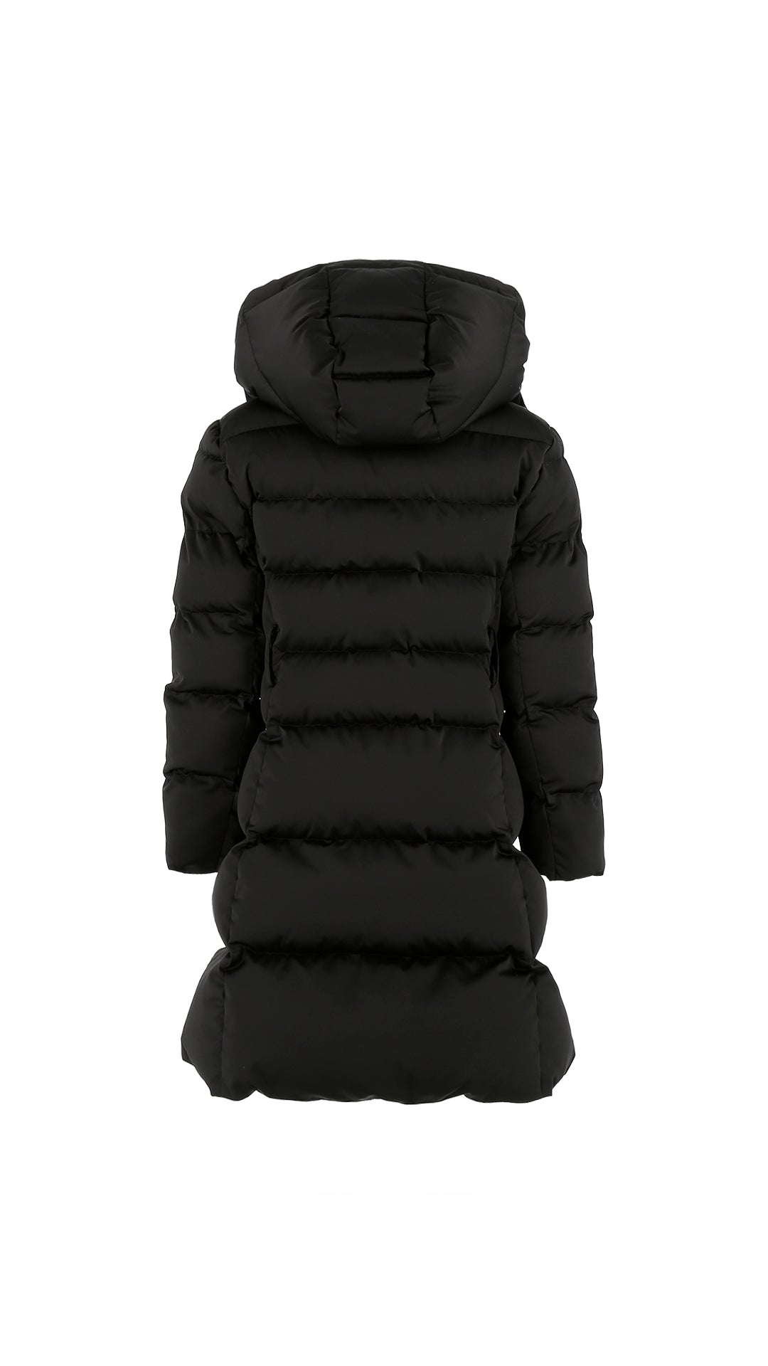 Giubbotto lungo bambina Elisabetta Franchi La Mia Bambina nero in vela satin