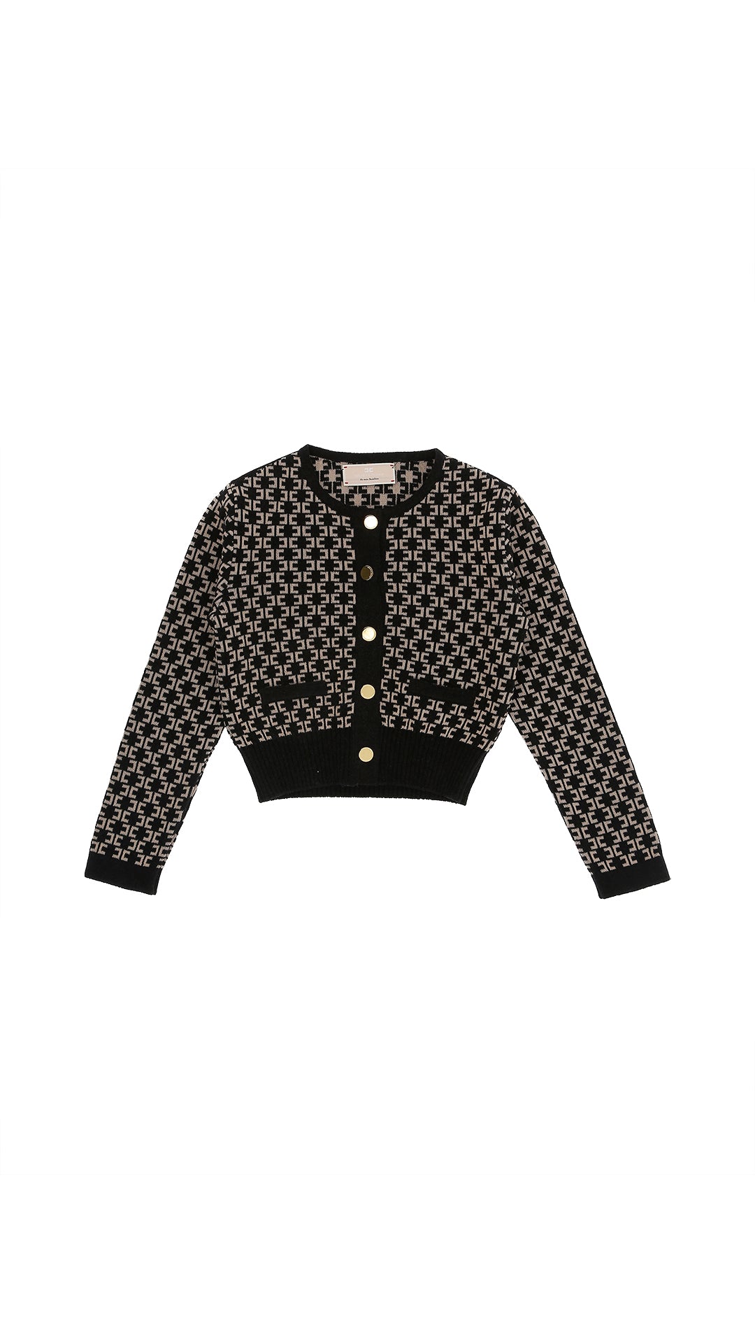 Cardigan bambina Elisabetta Franchi La Mia Bambina nero/caramel in misto viscosa | ViaMonte Shop
