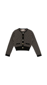 Cardigan bambina Elisabetta Franchi La Mia Bambina nero/caramel in misto viscosa | ViaMonte Shop