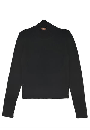 Maglia lupetto Elisabetta Franchi La Mia Bambina nero a costine