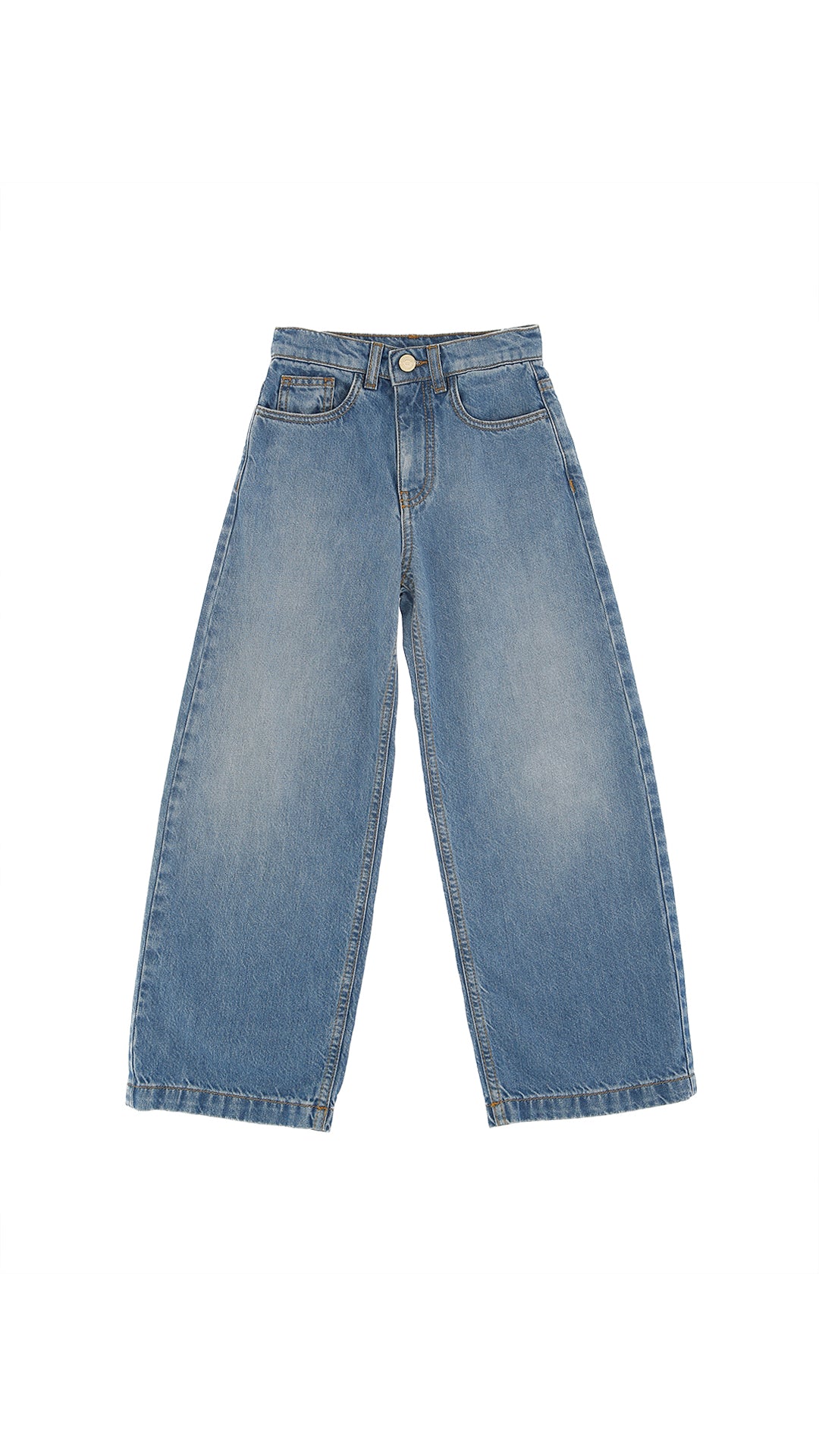 Jeans bambina baggy Elisabetta Franchi La Mia Bambina blu in denim | ViaMonte Shop