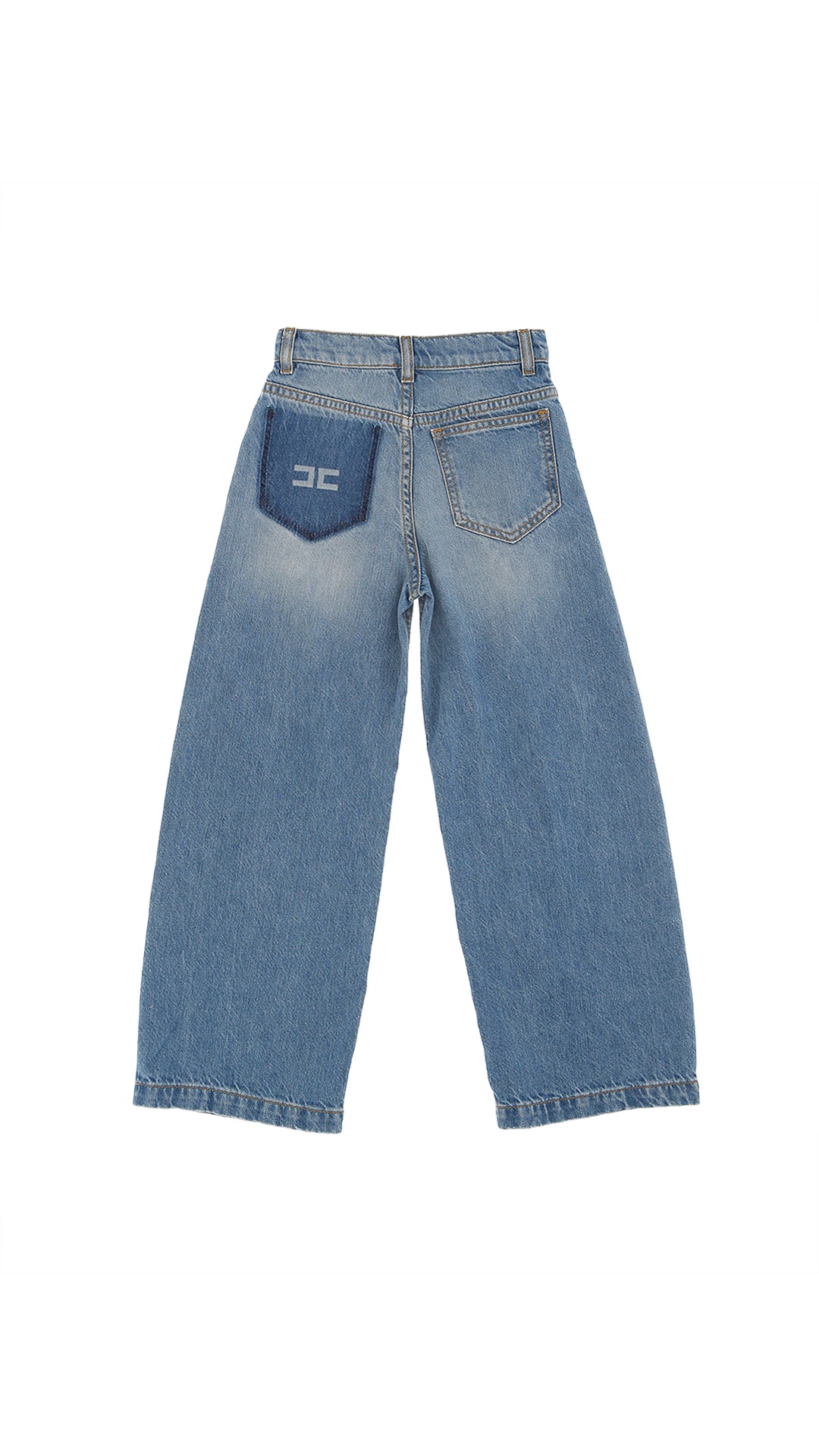 Jeans bambina baggy Elisabetta Franchi La Mia Bambina blu in denim | ViaMonte Shop