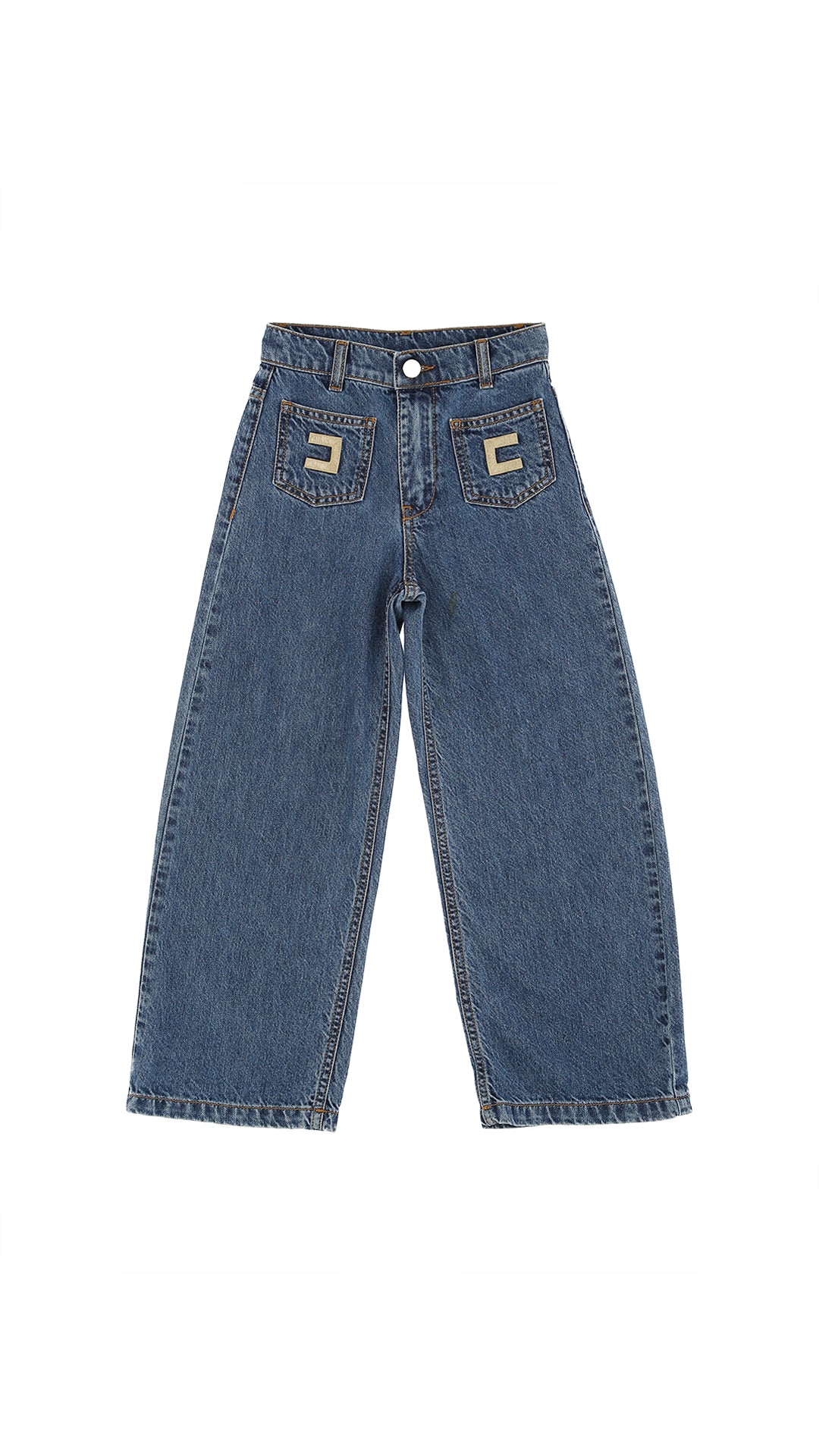 Pantalone bambina Elisabetta Franchi La mia Bambina blu in denim | ViaMonte Shop
