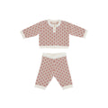 Completo in maglia per neonata Elisabetta Franchi La Mia Bambina rose gold/avorio in misto cashmere