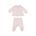 Completo neonata Elisabetta Franchi La Mia Bambina rosa in felpa di cotone | ViaMonte Shop