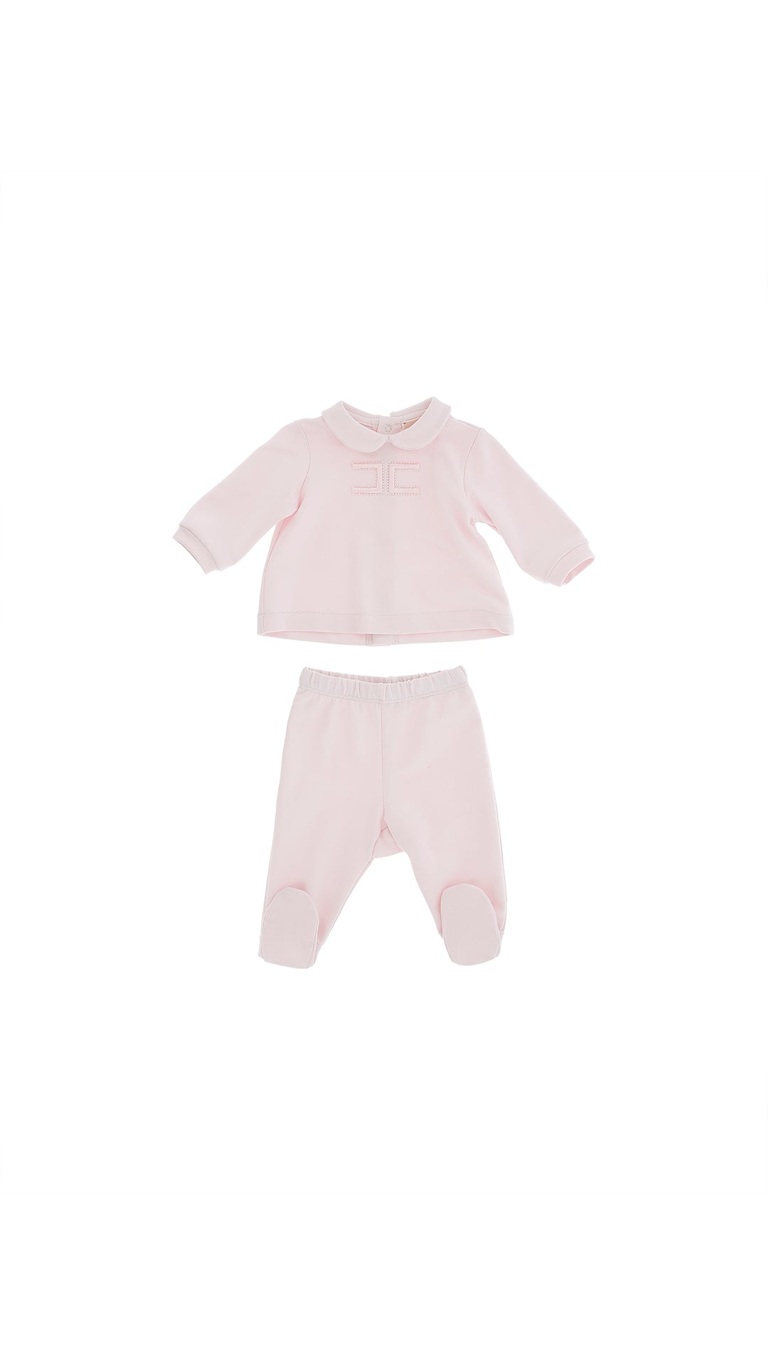 Completo neonata Elisabetta Franchi La Mia Bambina rosa in felpa di cotone | ViaMonte Shop