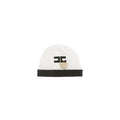 Cappello neonata Elisabetta Franchi La Mia Bambina avorio/nero in felpa di cotone