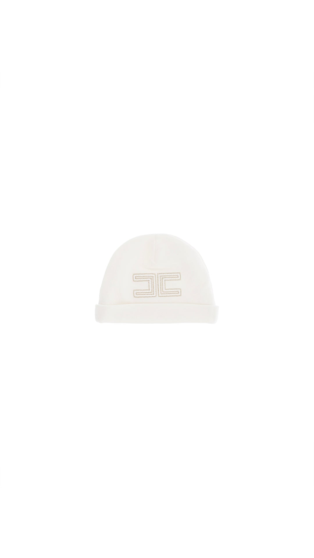 Cappello neonata Elisabetta Franchi La Mia Bambina avorio/oro in felpa di cotone