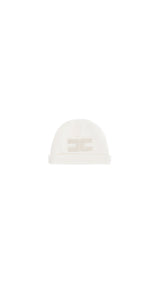 Cappello neonata Elisabetta Franchi La Mia Bambina avorio/oro in felpa di cotone