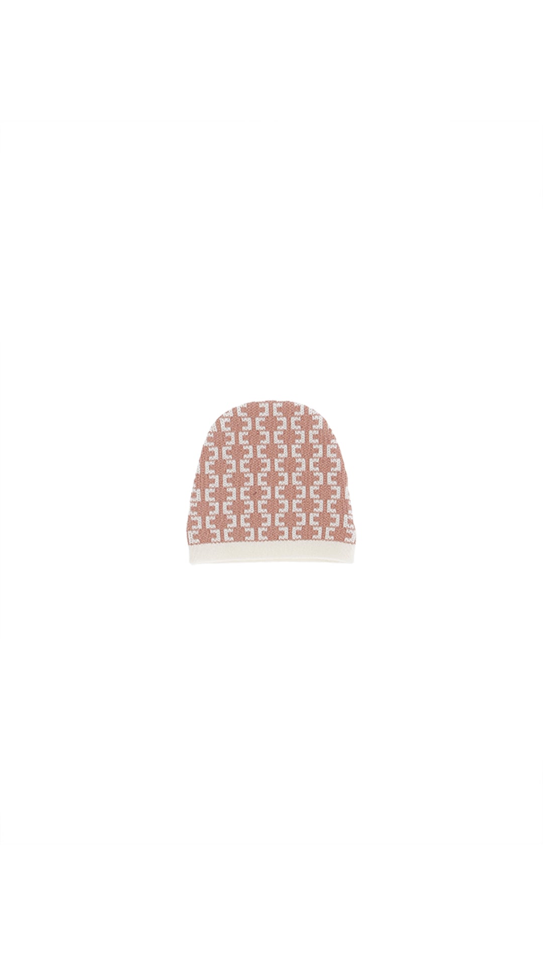 Cappello neonata Elisabetta Franchi La Mia Bambina avorio/rosa in misto cashmere