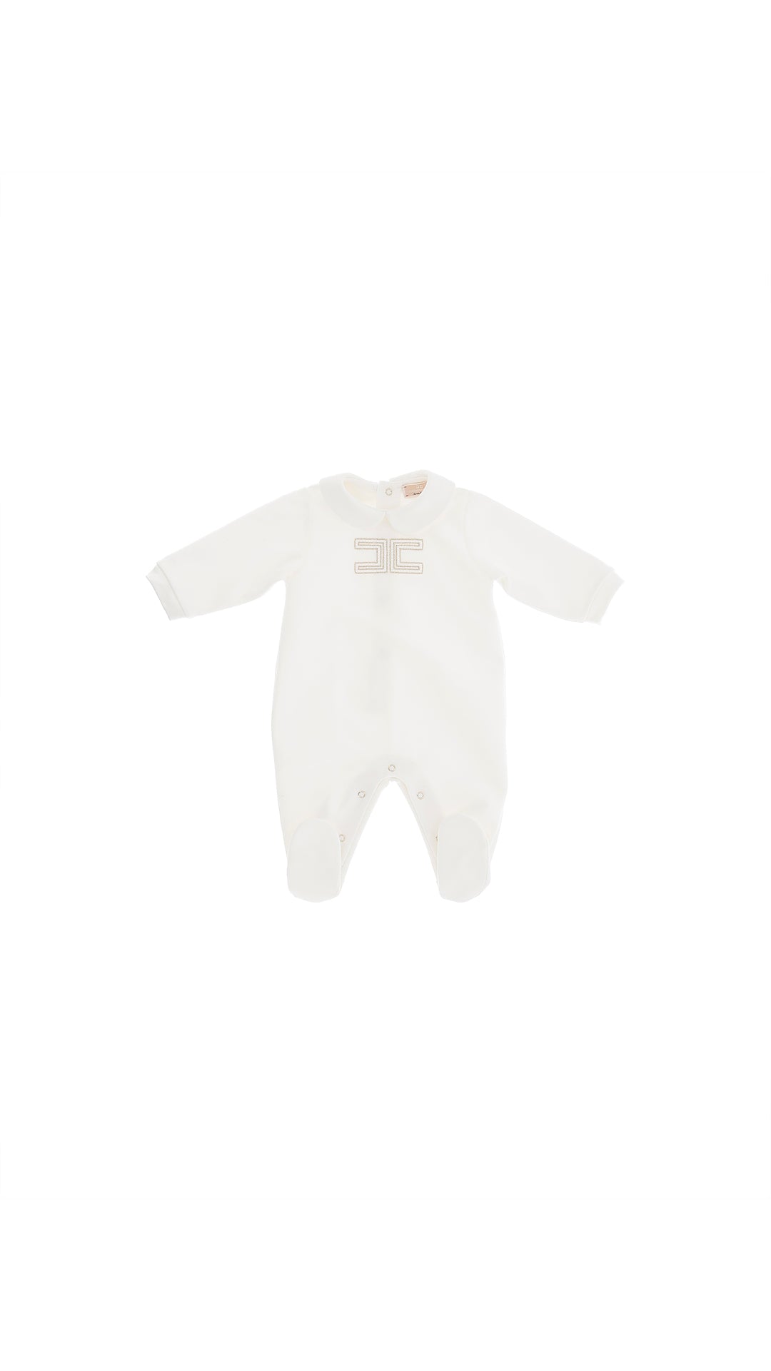 Tutina neonata Elisabetta Franchi La Mia Bambina avorio/oro in felpa di cotone