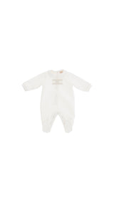 Tutina neonata Elisabetta Franchi La Mia Bambina avorio/oro in felpa di cotone