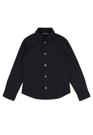 Camicia bambino Emporio Armani blu navy in cotone | ViaMonte Shop