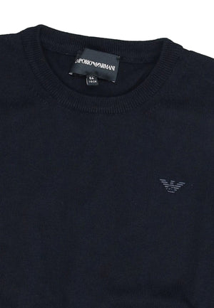 Maglia bambino Emporio Armani blu navy in misto lana