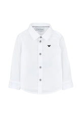 Camicia neonato Emporio Armani bianca in cotone | ViaMonte Shop